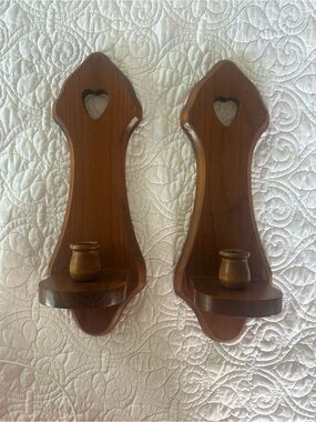 Vintage Granny/Cottagecore Wooden Candle Sconces